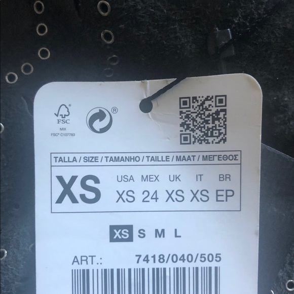 Zara woman open work genuine suede skirt - Picture 6 of 8